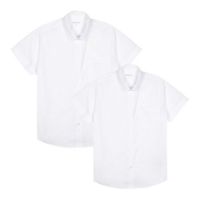 Debenhams Pack of two boy's white school generous fit shirts